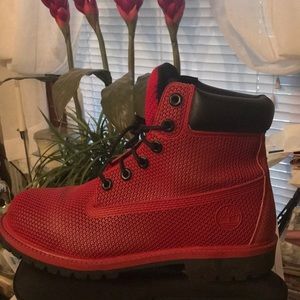 Red Steel Toed Timberland Boots